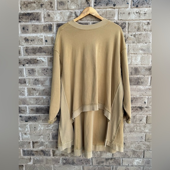 Free People yellow/jaute Iggy Pullover Sweatshirt Size Small - Picture 2 of 12